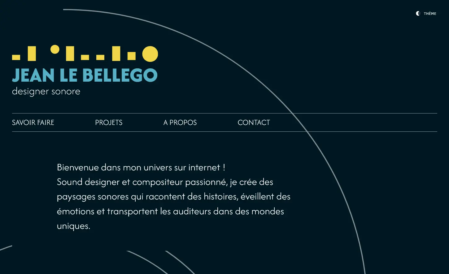 The home page, above the fold